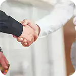 Handshake between business partners, crucial for building Investor Awareness and trust.