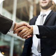 A professional handshake between businessmen building investor confidence and trust.