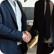 Business handshake: partners solidify a deal, enhancing their professional reputation.
